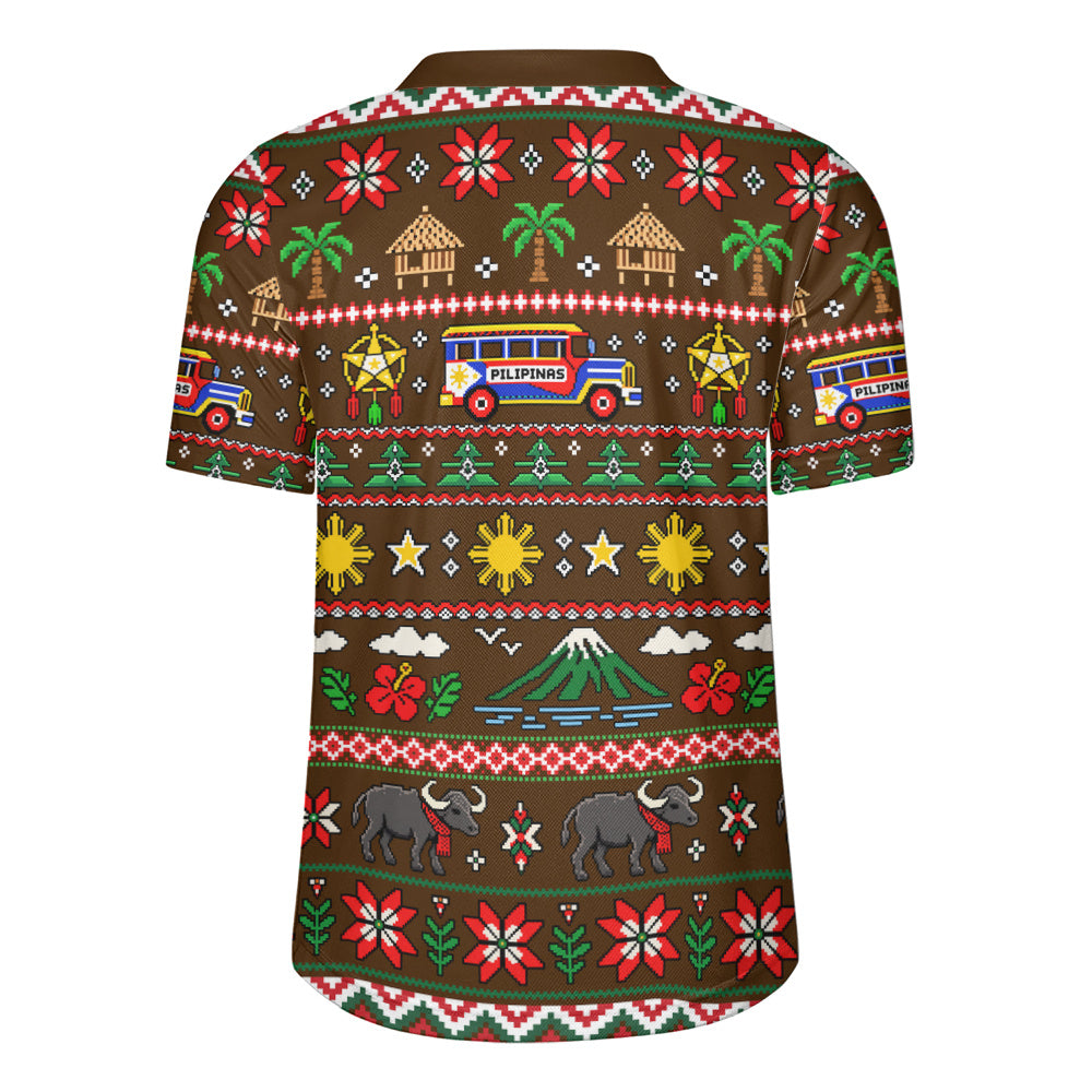 Philippines Filipinos Rugby Jersey Maligayang Pasko Pattern Style