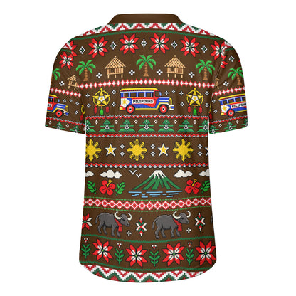 Philippines Filipinos Rugby Jersey Maligayang Pasko Pattern Style