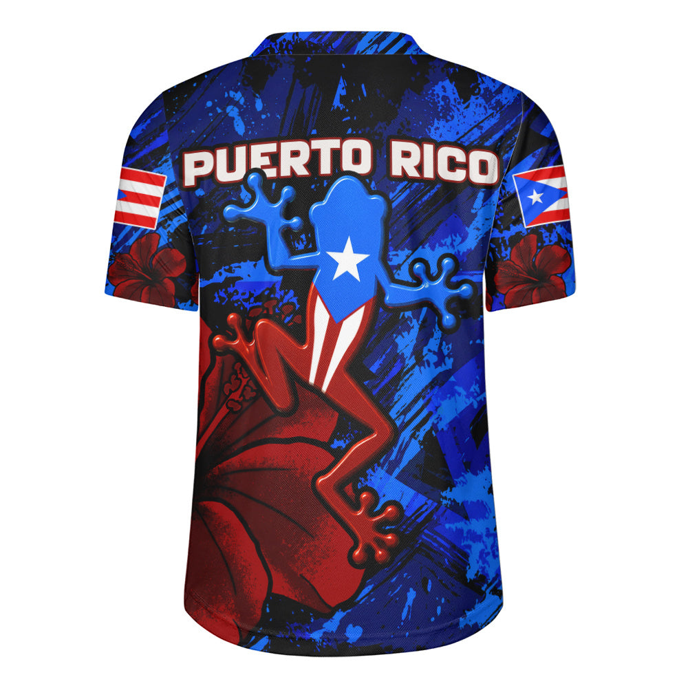 Puerto Rico Rugby Jersey Coqui Frog Flag Hibiscus Tropical Floral Pride