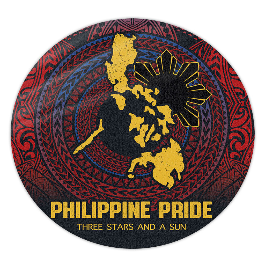 Philippines Filipinos Round Rug Philippine Pride Three Stars and A Sun