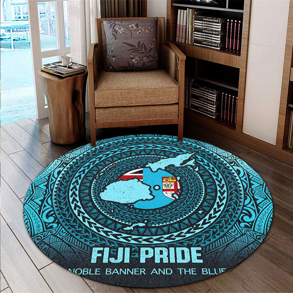 Fiji Round Rug Fiji Noble Banner and The Blue