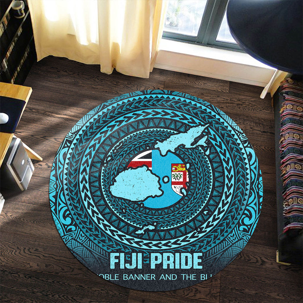 Fiji Round Rug Fiji Noble Banner and The Blue