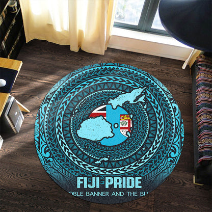 Fiji Round Rug Fiji Noble Banner and The Blue