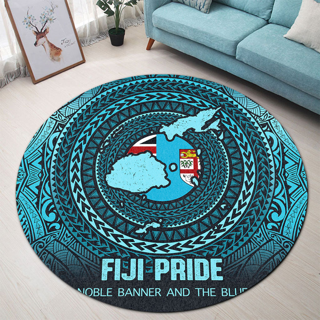 Fiji Round Rug Fiji Noble Banner and The Blue