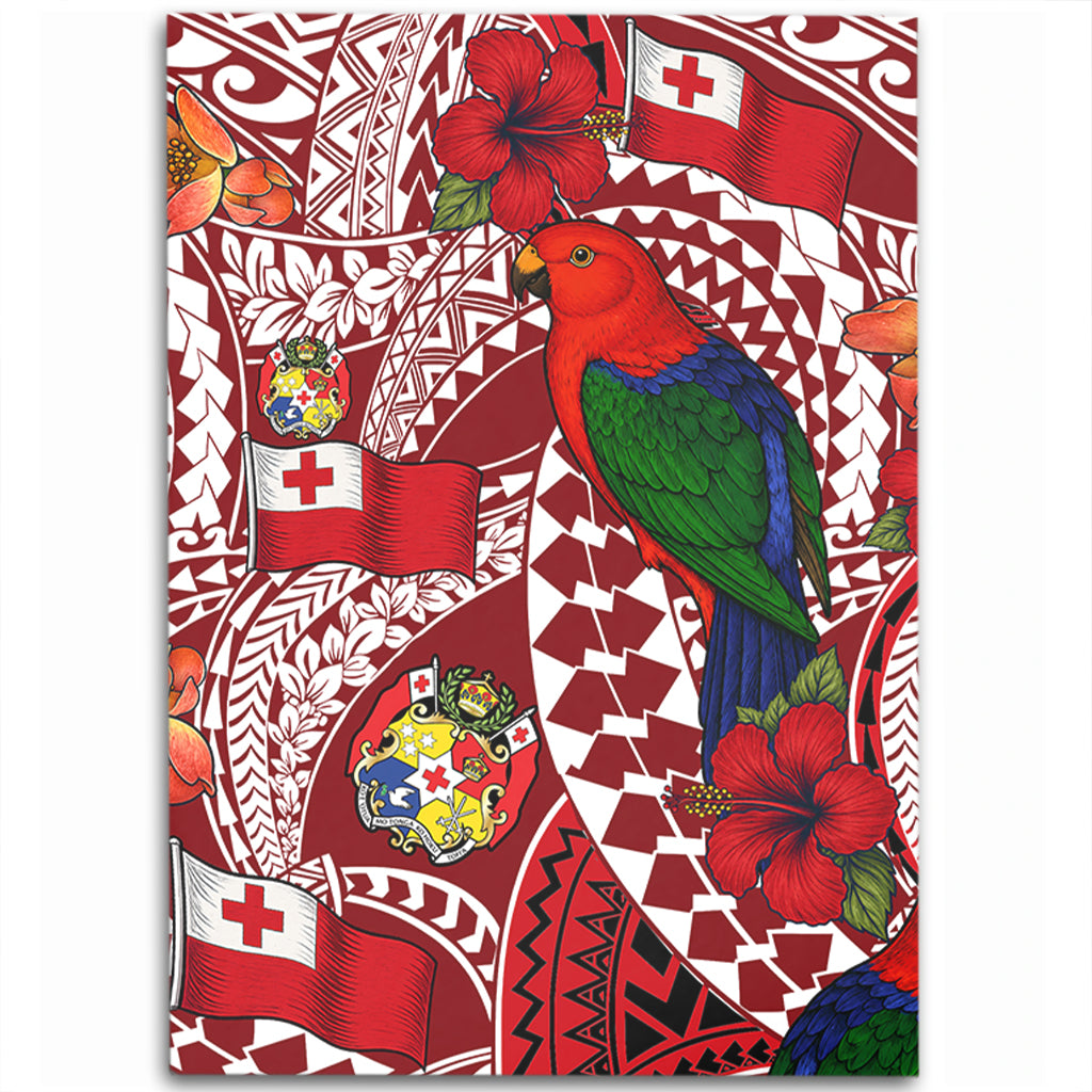Tonga Area Rug Polynesian Red Shining Parrot Heilala Pattern