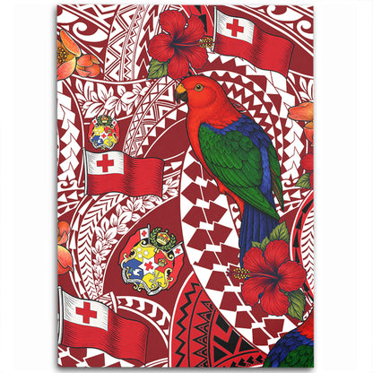 Tonga Area Rug Polynesian Red Shining Parrot Heilala Pattern