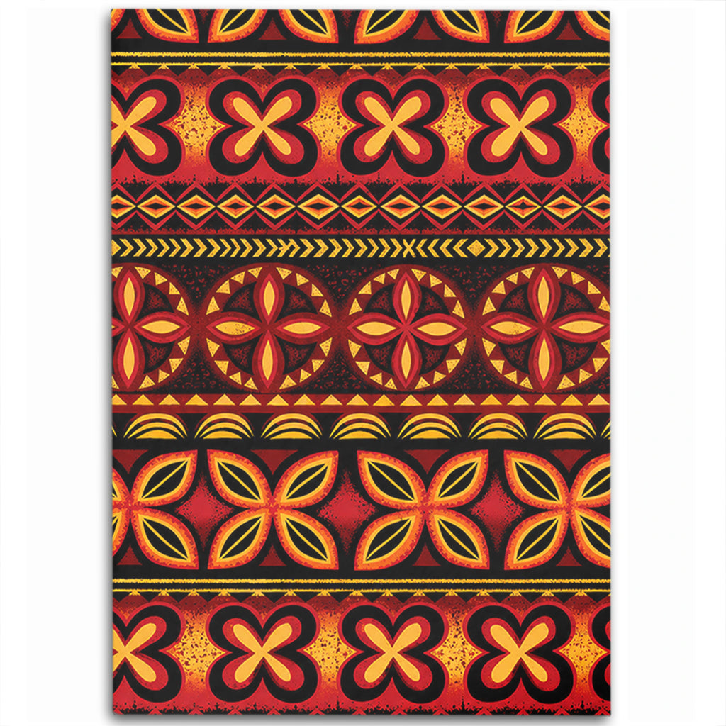 Tonga Area Rug Ngatu Tapa Tribal Pattern