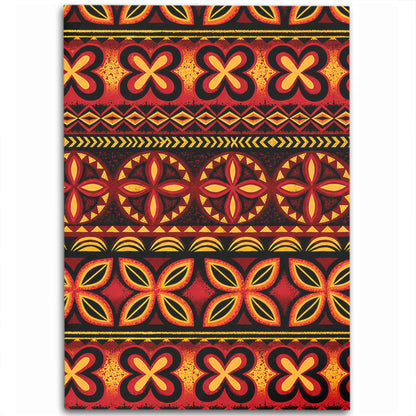 Tonga Area Rug Ngatu Tapa Tribal Pattern