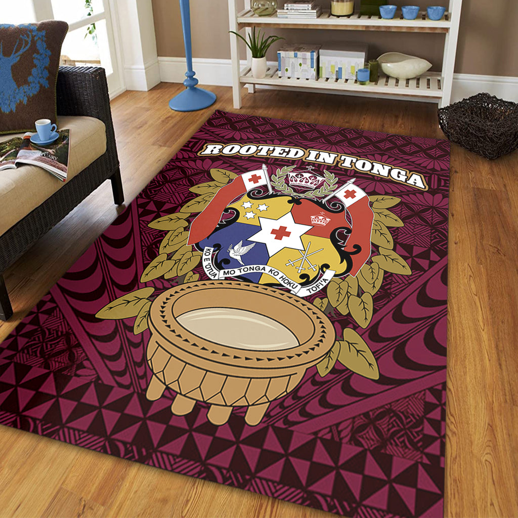 Tonga Area Rug Rooted In Tonga Coat Of Arms Kava Bowl Ngatu Style