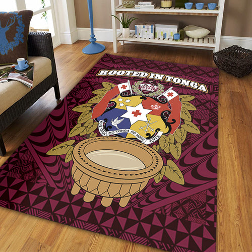 Tonga Area Rug Rooted In Tonga Coat Of Arms Kava Bowl Ngatu Style