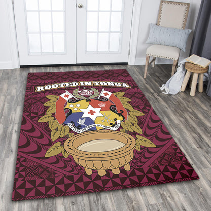 Tonga Area Rug Rooted In Tonga Coat Of Arms Kava Bowl Ngatu Style