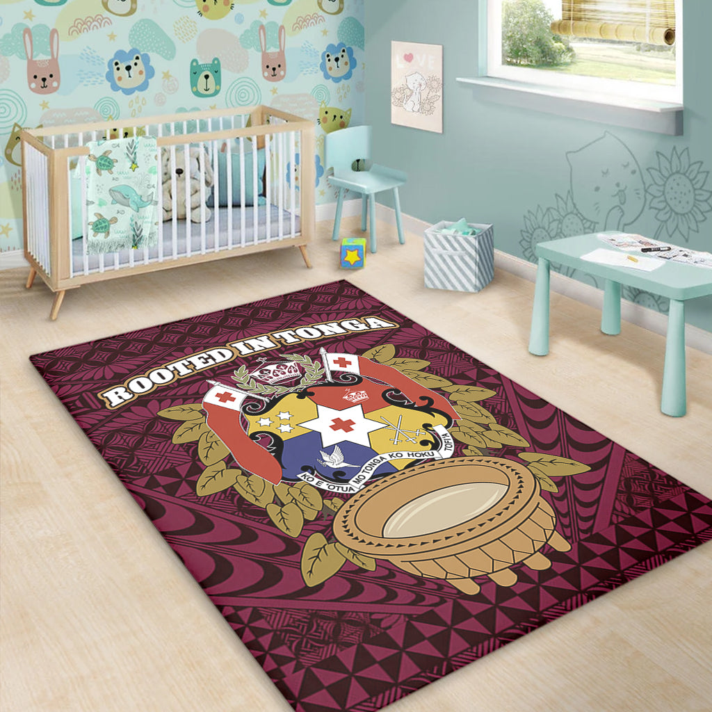 Tonga Area Rug Rooted In Tonga Coat Of Arms Kava Bowl Ngatu Style