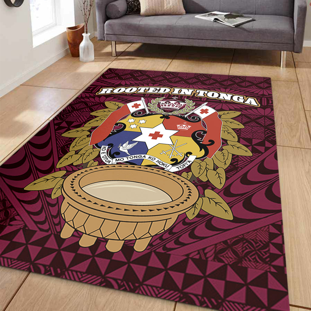 Tonga Area Rug Rooted In Tonga Coat Of Arms Kava Bowl Ngatu Style