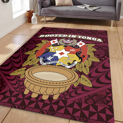 Tonga Area Rug Rooted In Tonga Coat Of Arms Kava Bowl Ngatu Style