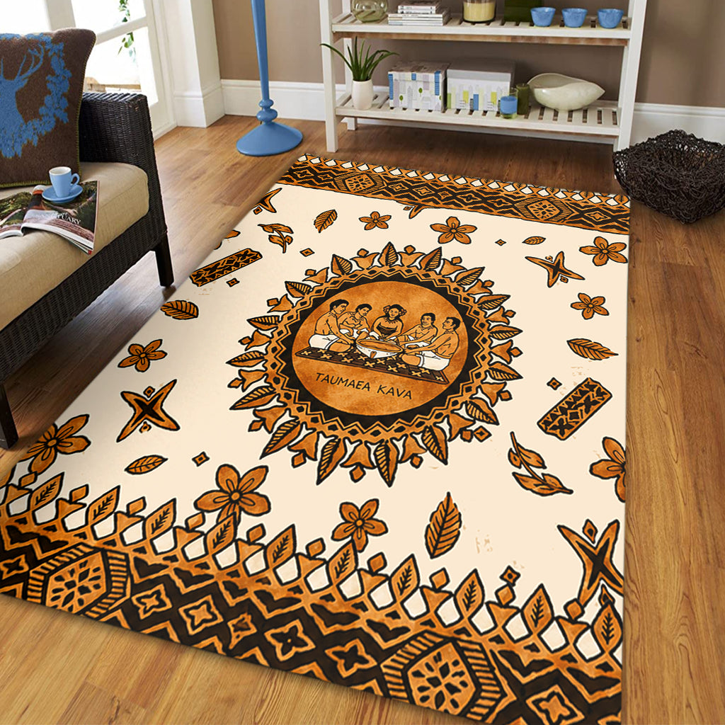 Tonga Area Rug Taumafa Kava Ceremony Tapa Heritage Style