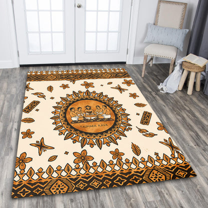 Tonga Area Rug Taumafa Kava Ceremony Tapa Heritage Style