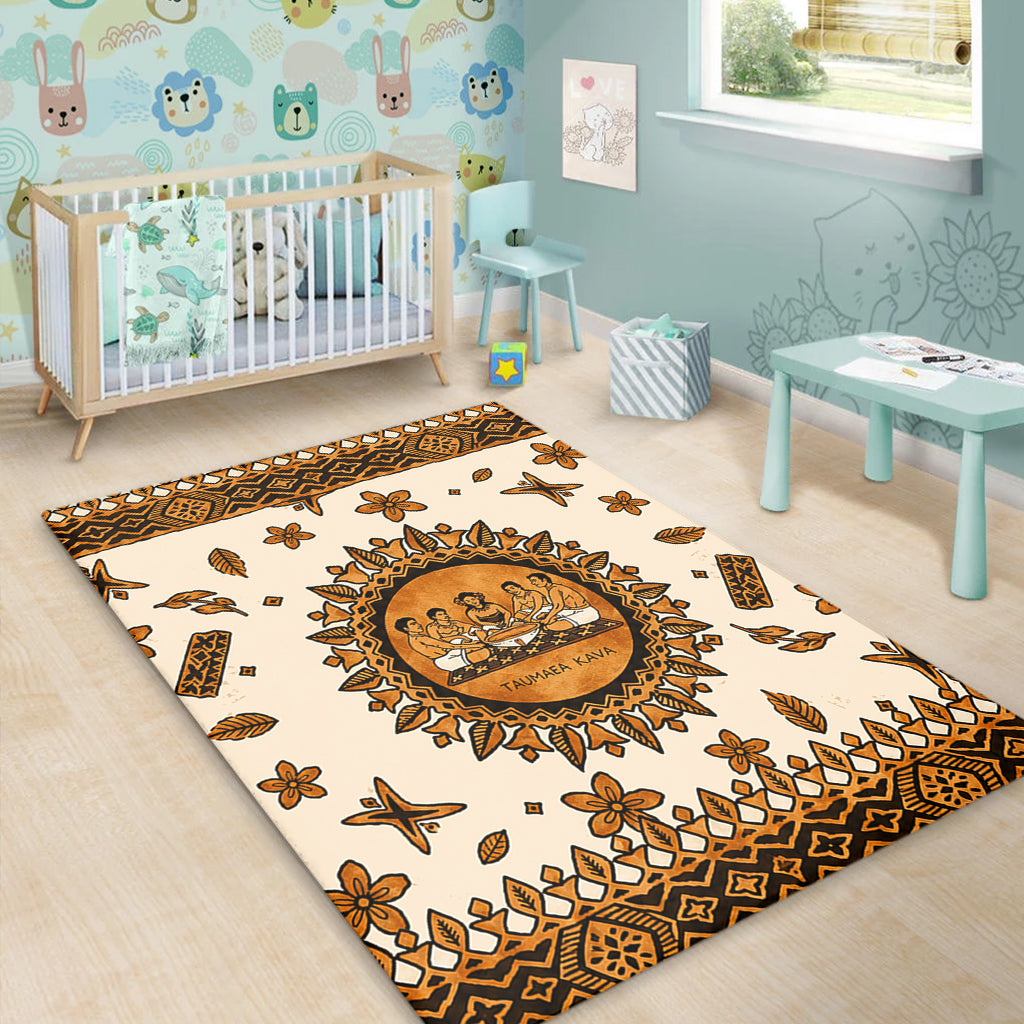 Tonga Area Rug Taumafa Kava Ceremony Tapa Heritage Style