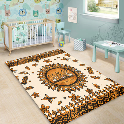 Tonga Area Rug Taumafa Kava Ceremony Tapa Heritage Style