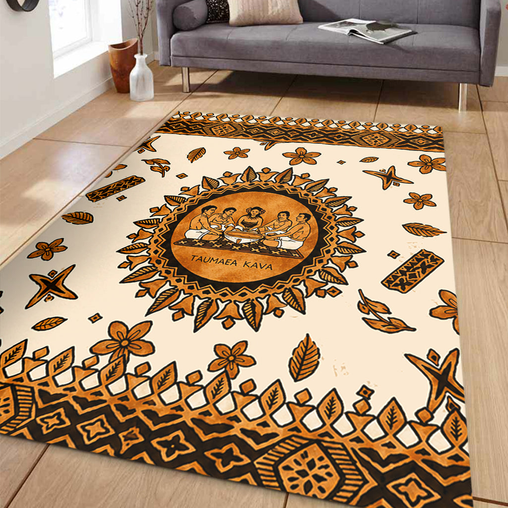 Tonga Area Rug Taumafa Kava Ceremony Tapa Heritage Style