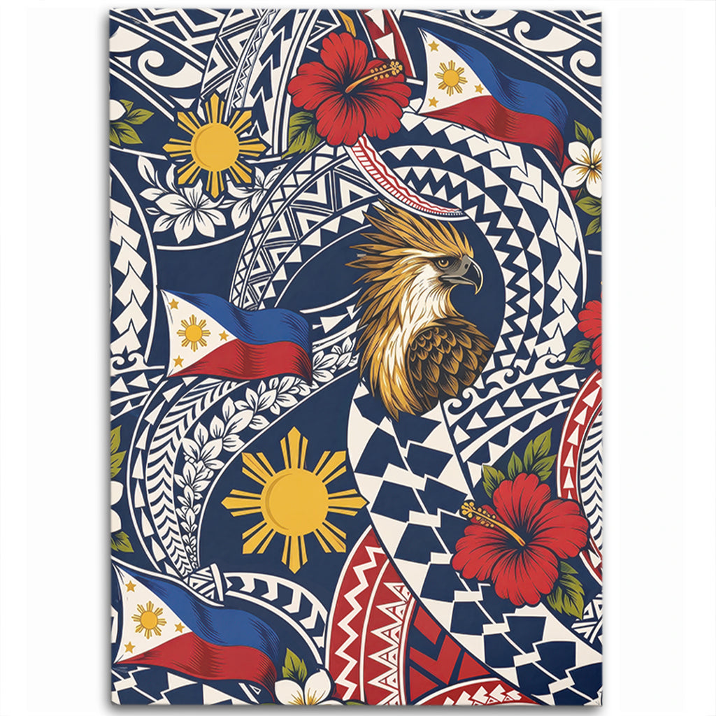 Philippines Filipinos Area Rug Eagle Sun Flag Floral Tribal Style