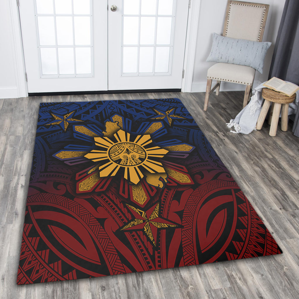 Philippines Filipinos Area Rug Golden Sun Islands Tribal Style
