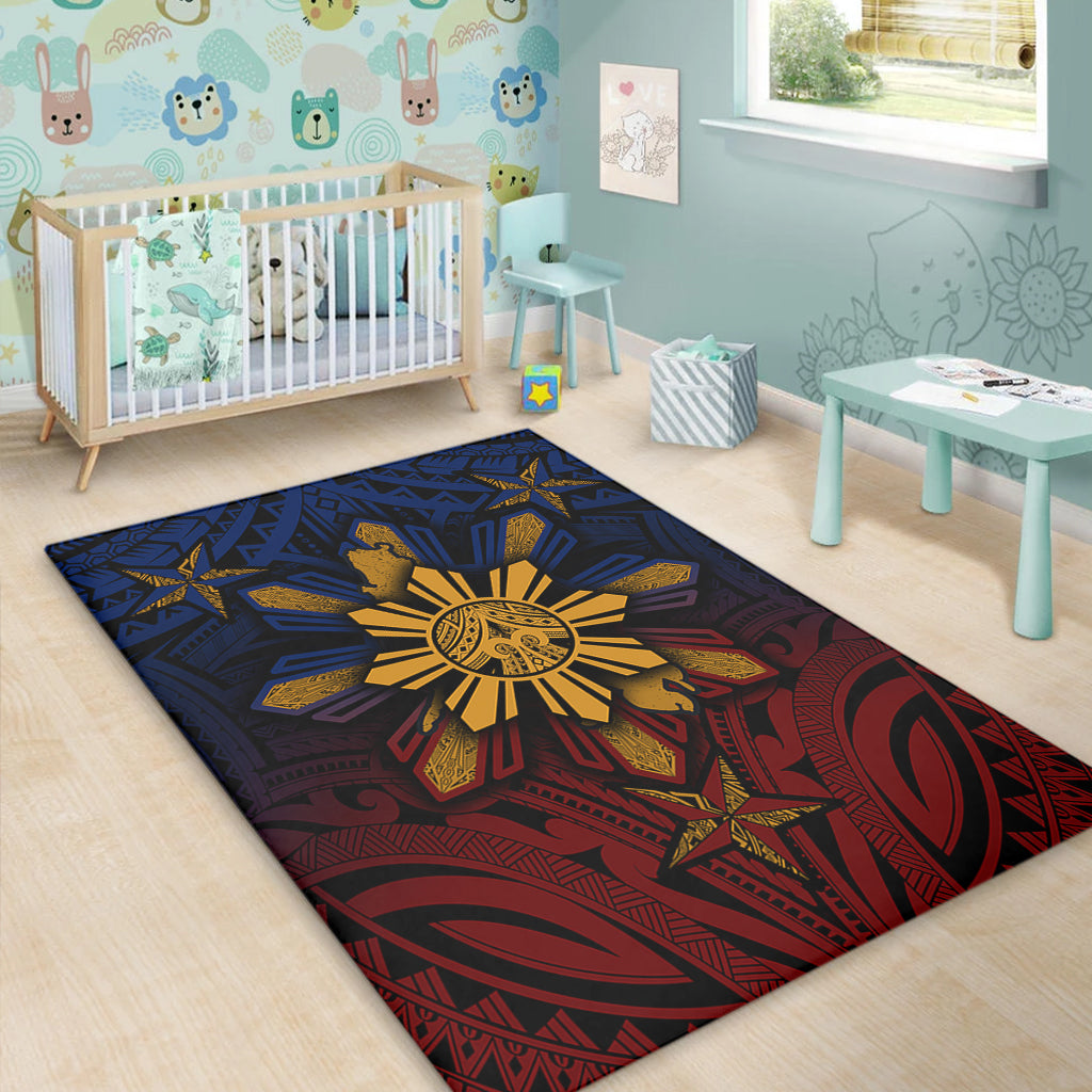 Philippines Filipinos Area Rug Golden Sun Islands Tribal Style