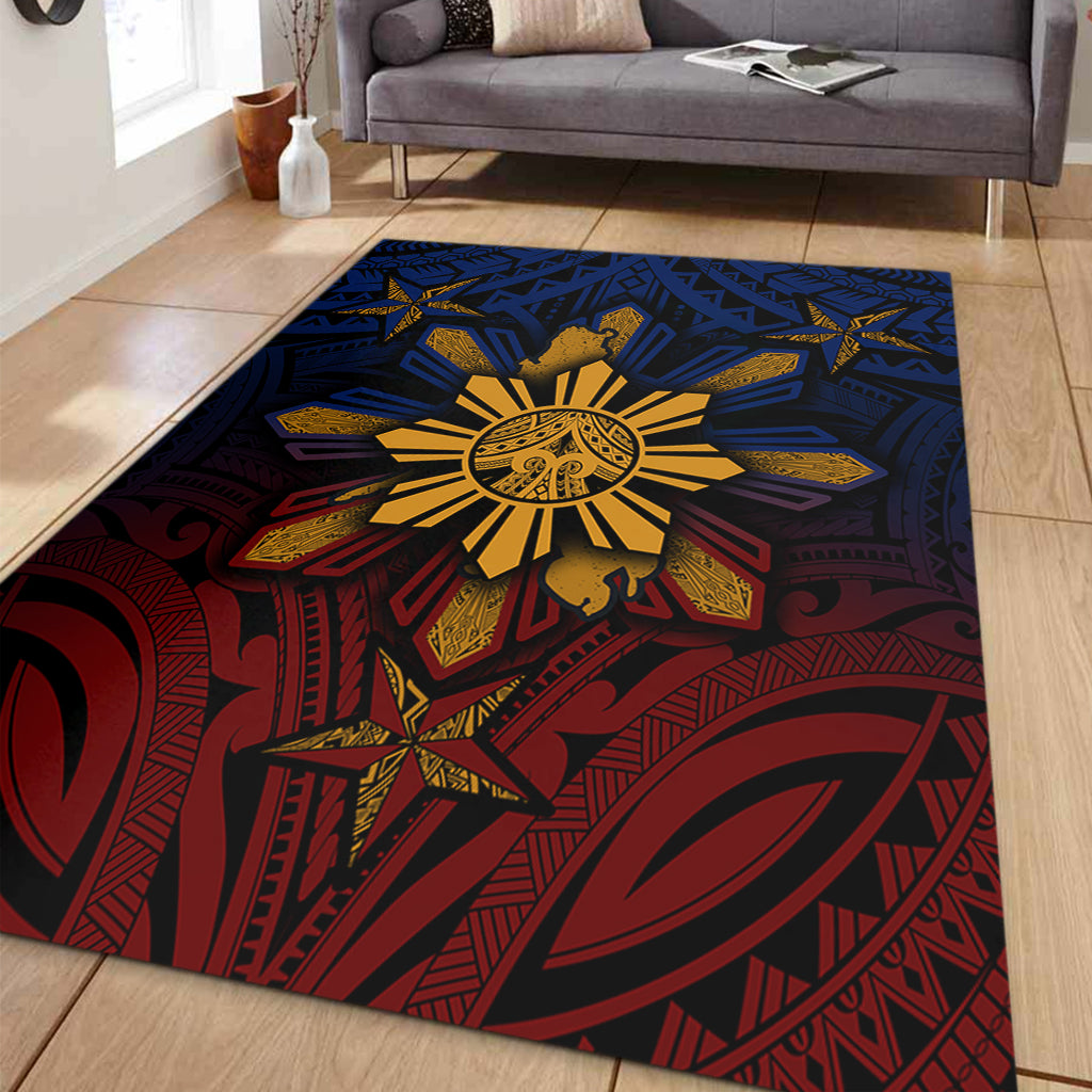 Philippines Filipinos Area Rug Golden Sun Islands Tribal Style