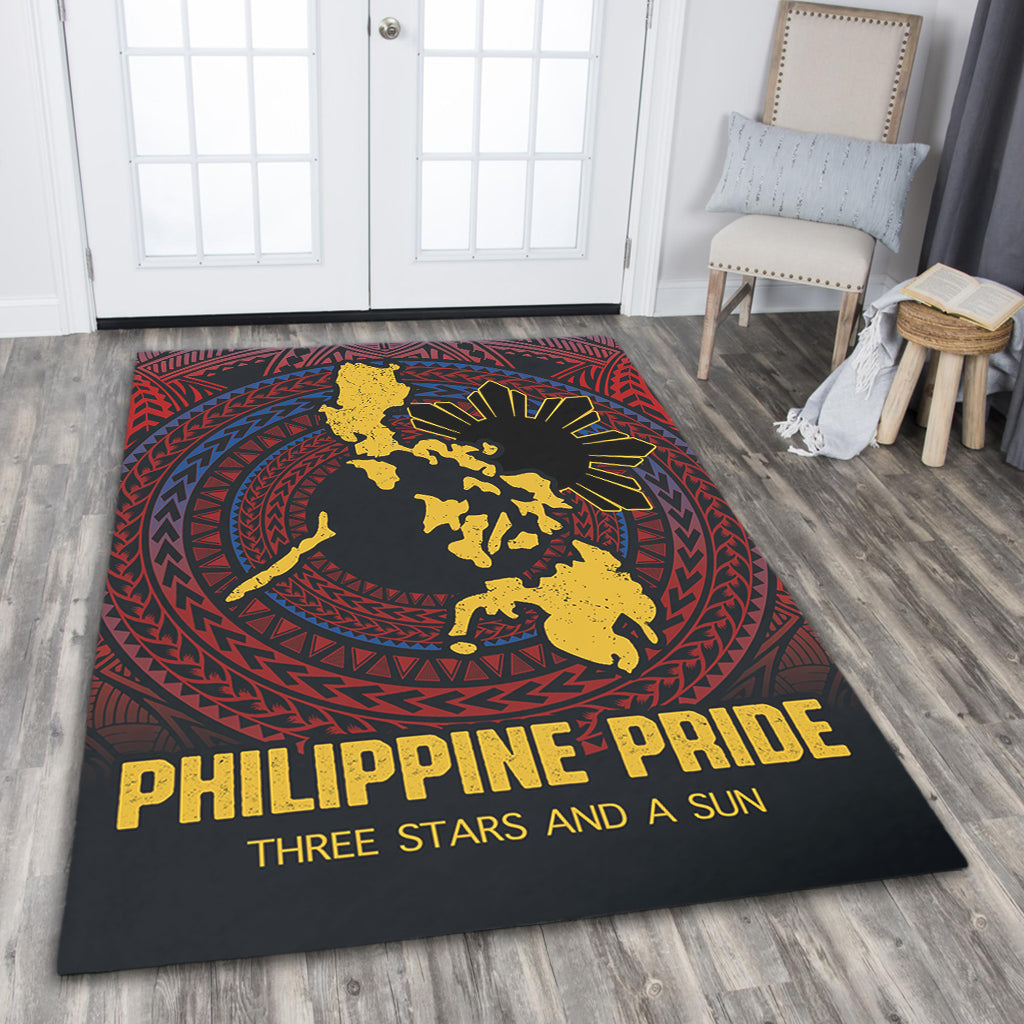 Philippines Filipinos Area Rug Philippine Pride Three Stars and A Sun