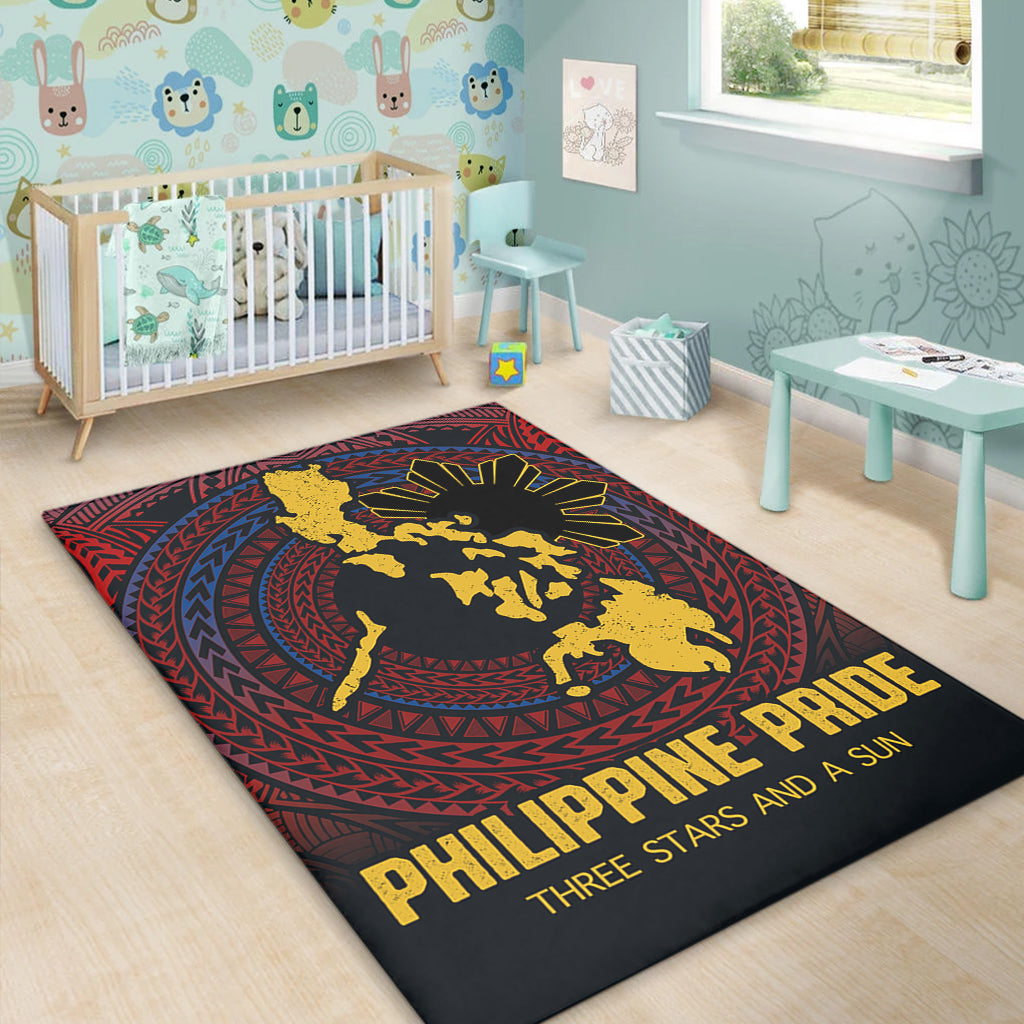 Philippines Filipinos Area Rug Philippine Pride Three Stars and A Sun