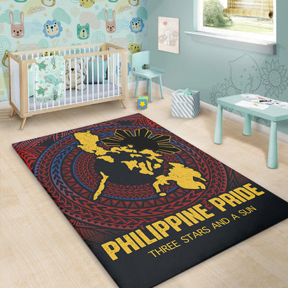 Philippines Filipinos Area Rug Philippine Pride Three Stars and A Sun