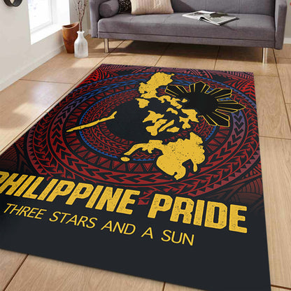 Philippines Filipinos Area Rug Philippine Pride Three Stars and A Sun