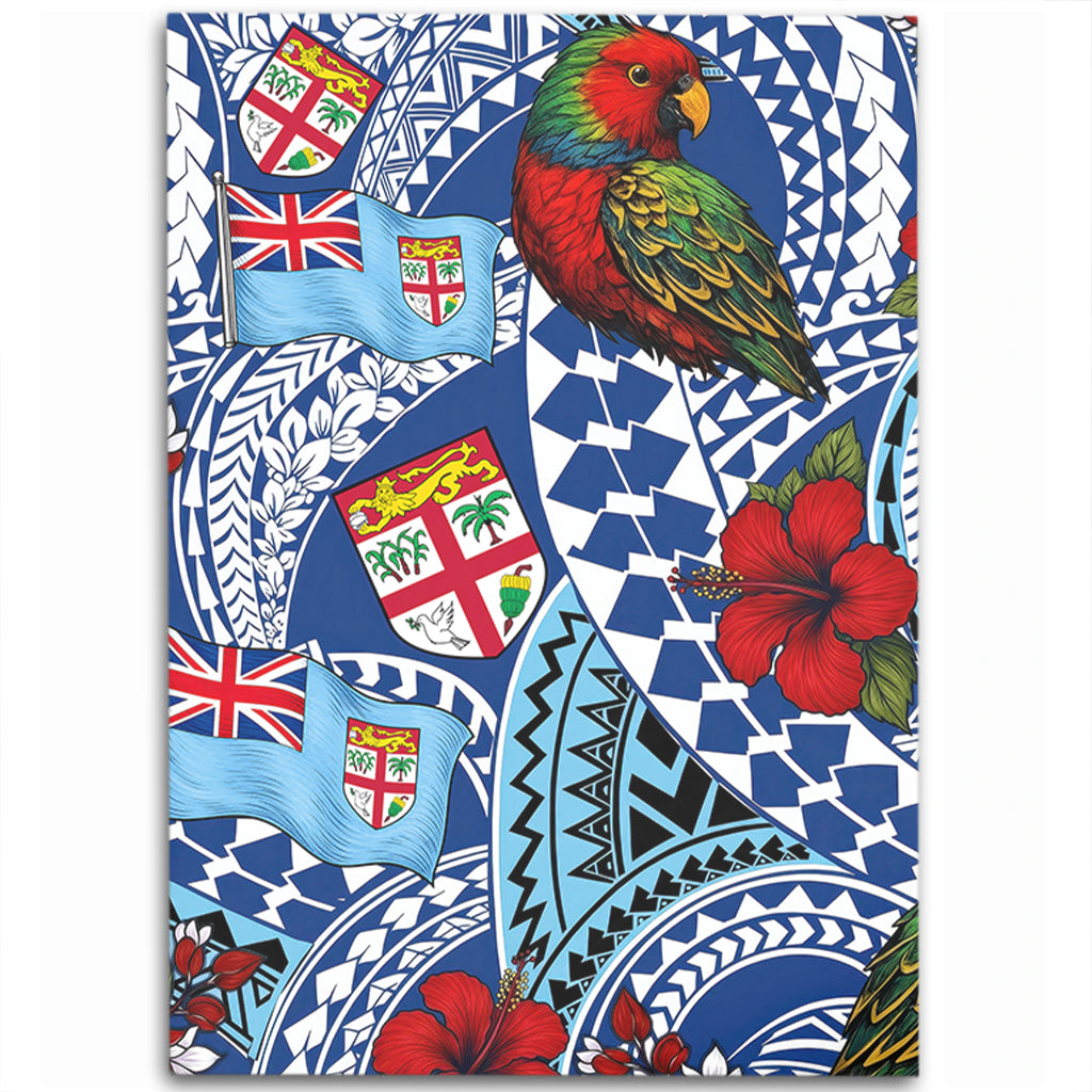 Fiji Area Rug Kula Parrot Flag Hibiscus Tribal Style