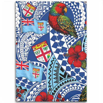 Fiji Area Rug Kula Parrot Flag Hibiscus Tribal Style