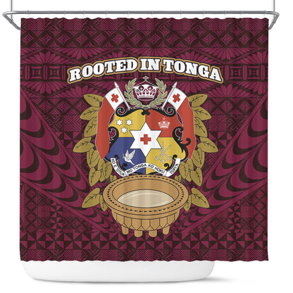 Tonga Shower Curtain Rooted In Tonga Coat Of Arms Kava Bowl Ngatu Style