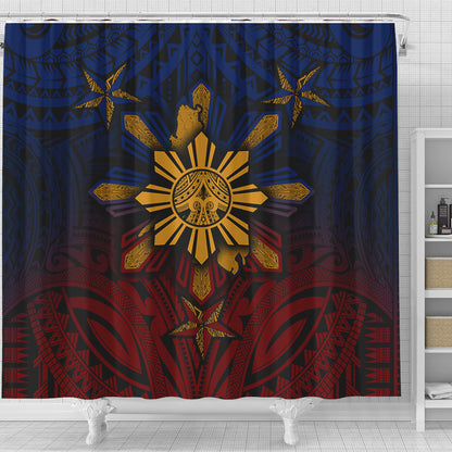 Philippines Filipinos Shower Curtain Golden Sun Islands Tribal Style