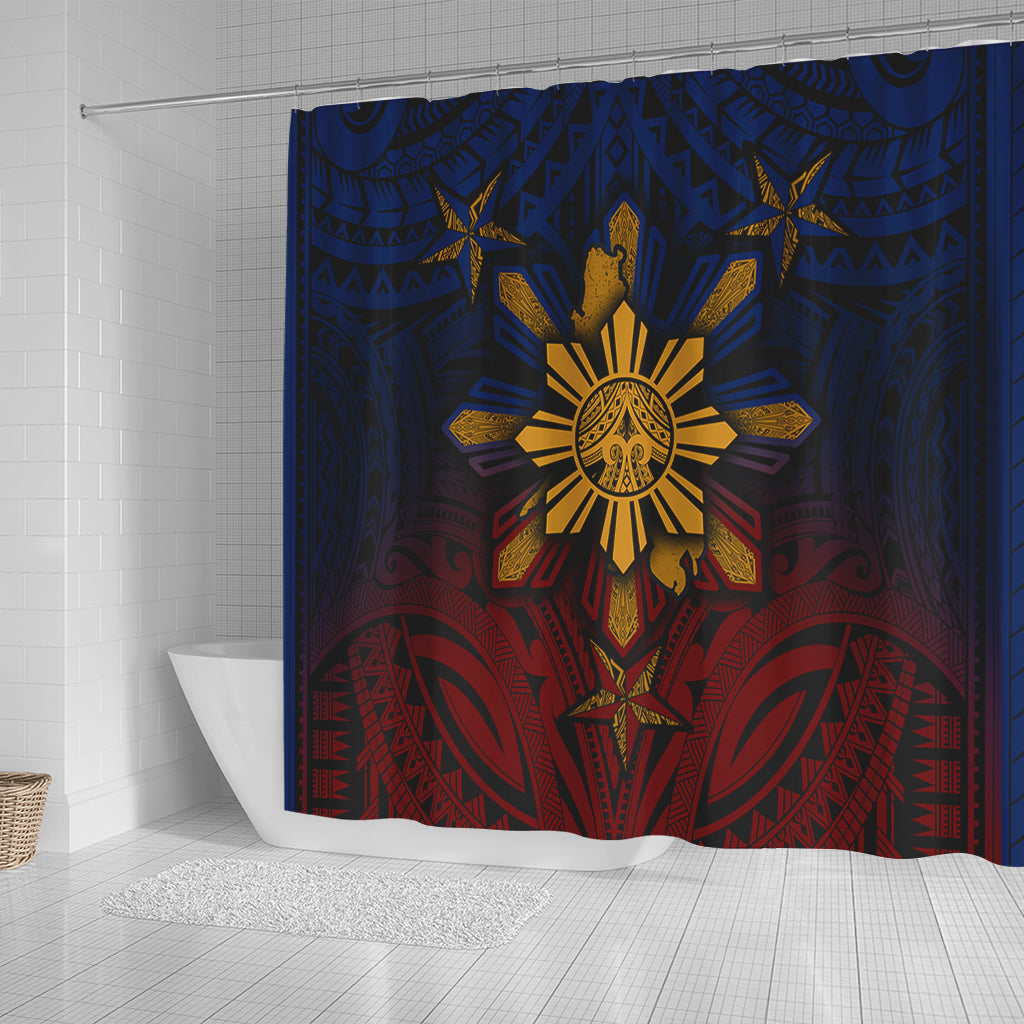 Philippines Filipinos Shower Curtain Golden Sun Islands Tribal Style
