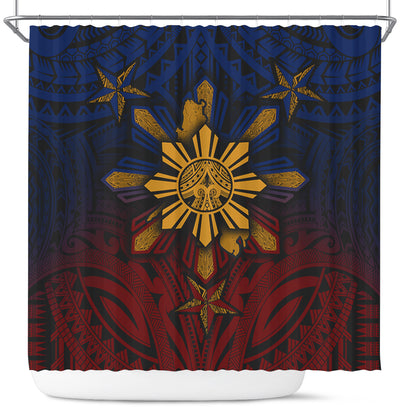 Philippines Filipinos Shower Curtain Golden Sun Islands Tribal Style