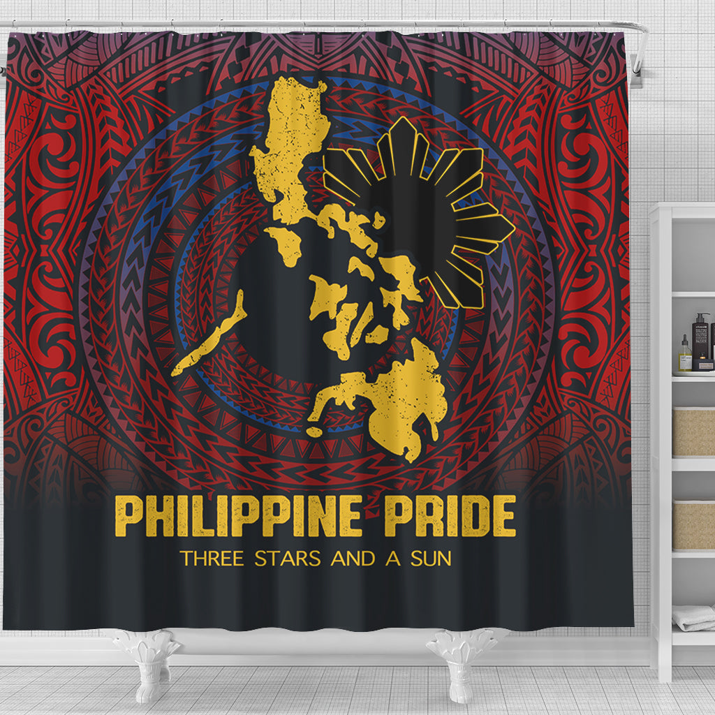 Philippines Filipinos Shower Curtain Philippine Pride Three Stars and A Sun