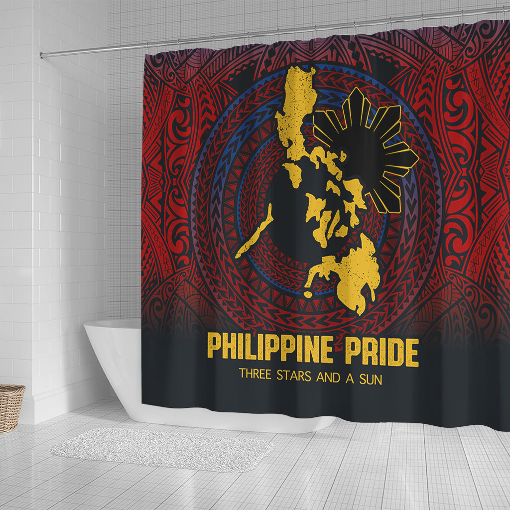 Philippines Filipinos Shower Curtain Philippine Pride Three Stars and A Sun