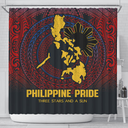 Philippines Filipinos Shower Curtain Philippine Pride Three Stars and A Sun