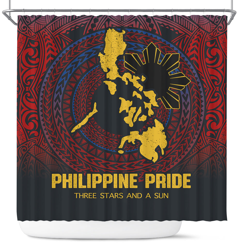 Philippines Filipinos Shower Curtain Philippine Pride Three Stars and A Sun