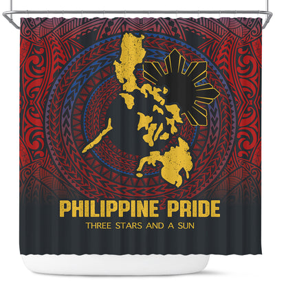 Philippines Filipinos Shower Curtain Philippine Pride Three Stars and A Sun