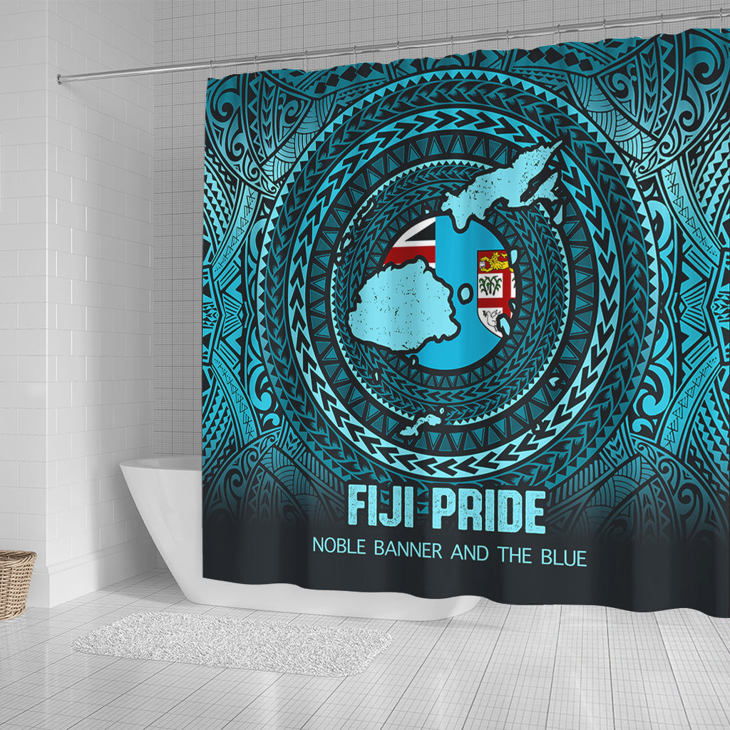 Fiji Shower Curtain Fiji Noble Banner and The Blue