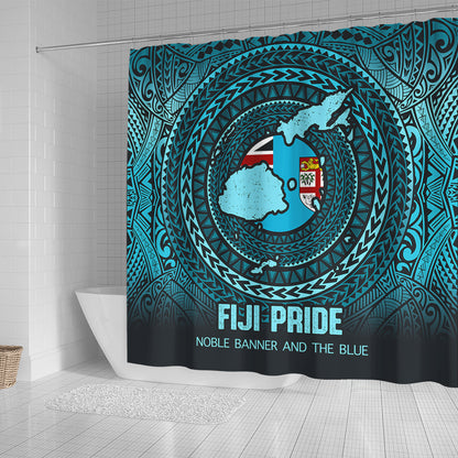 Fiji Shower Curtain Fiji Noble Banner and The Blue