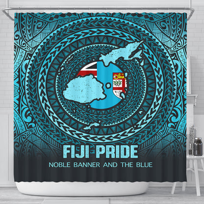 Fiji Shower Curtain Fiji Noble Banner and The Blue