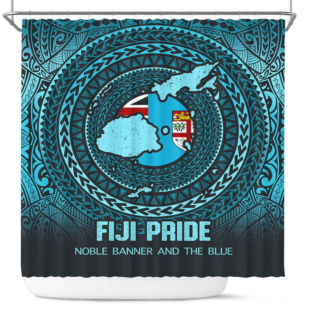 Fiji Shower Curtain Fiji Noble Banner and The Blue