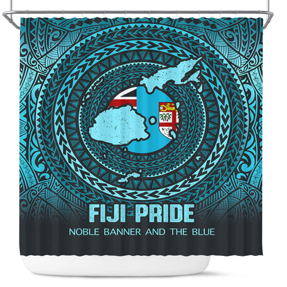 Fiji Shower Curtain Fiji Noble Banner and The Blue