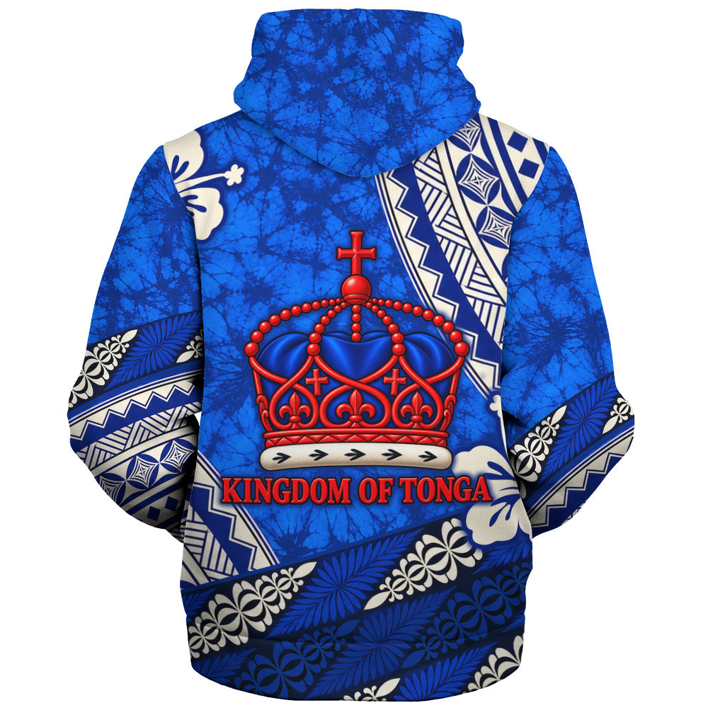 Tonga Sherpa Hoodie Kingdom Crown Polynesian Floral Pride
