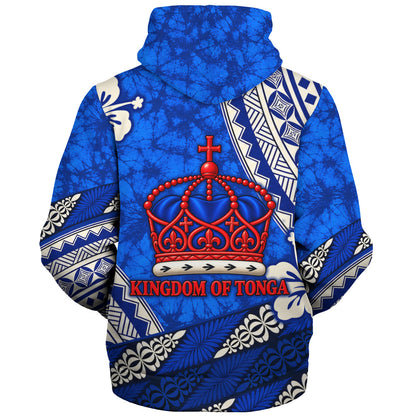 Tonga Sherpa Hoodie Kingdom Crown Polynesian Floral Pride