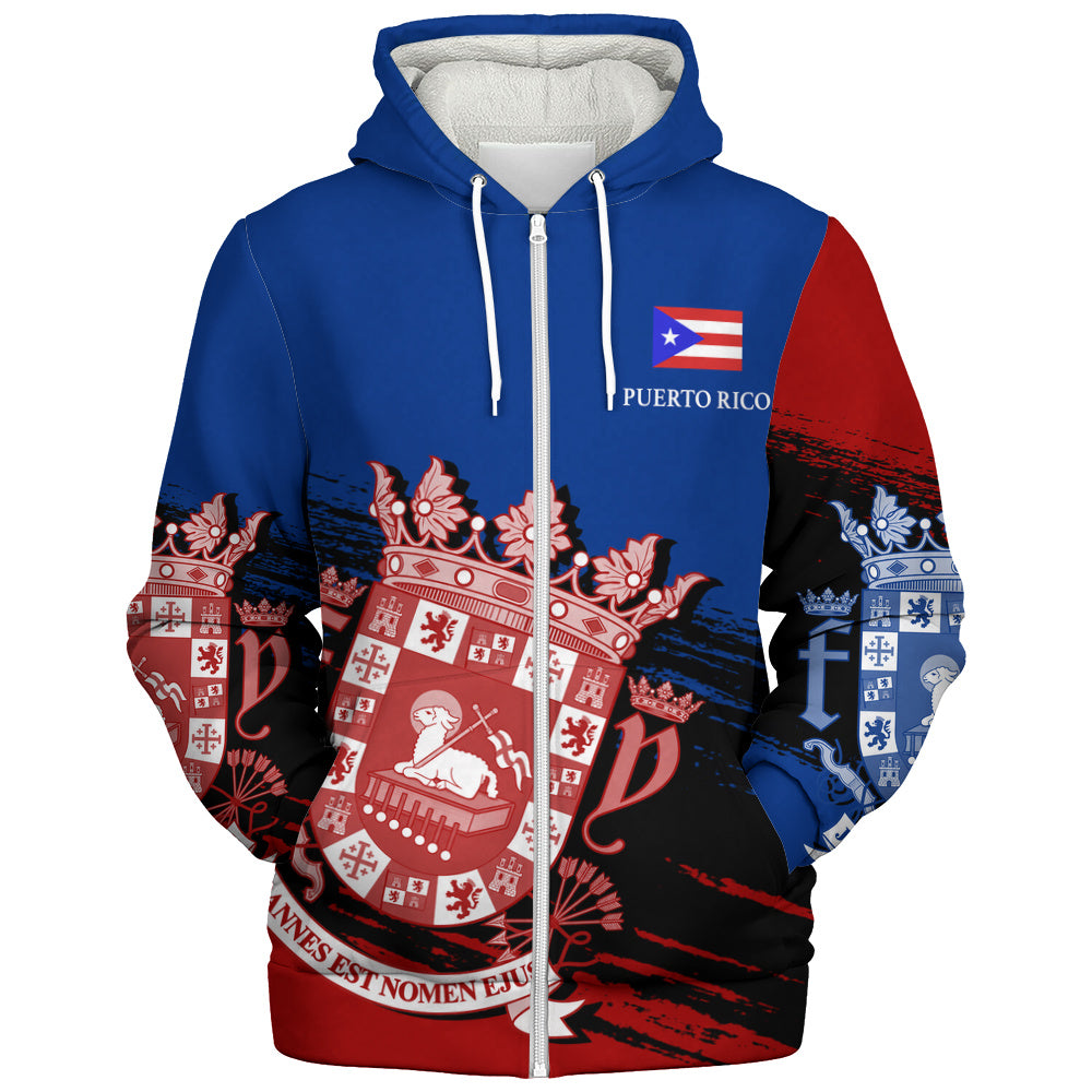 Puerto Rico Sherpa Hoodie Coat Of Arms Pride Style